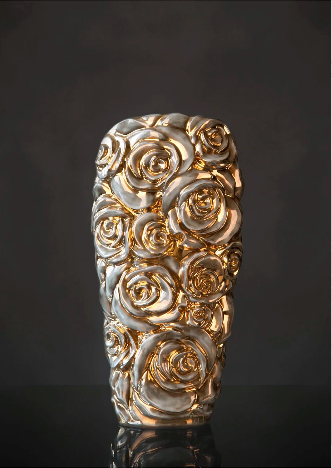 Bouquet - Vase en porcelaine émaillée à feuille d’or